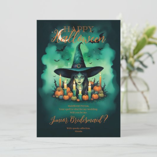 Junior Bridesmaid Halloween Witch Conjures (Stehend Vorderseite)