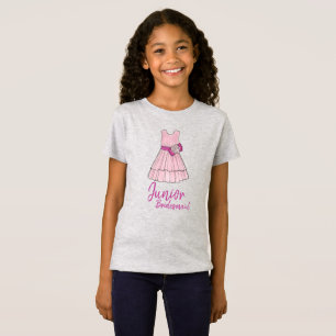 Junior Bridesmaid Pink Brautparty Dress Girl T-Shi T-Shirt