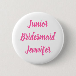 Junior Bridesmaid Pink Individuelle Name Geschenke Button