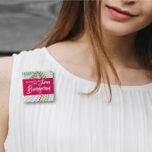 JUNIOR BRIDESMAID Rainbow Hearts Sprinkles Wedding Button