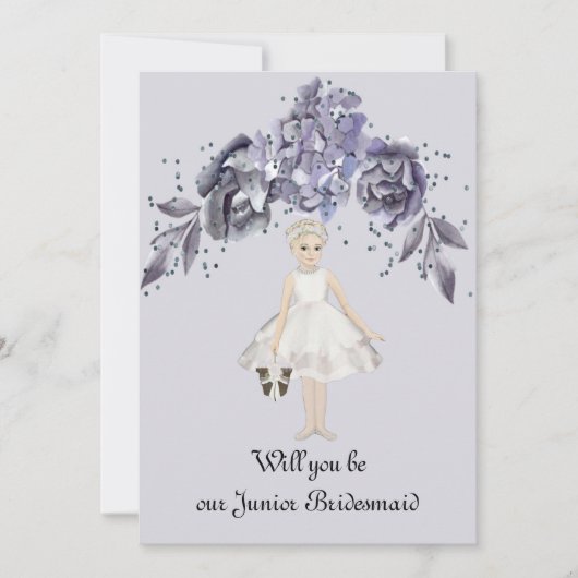Junior Bridesmaid Request Slate Blue Series (Vorderseite)