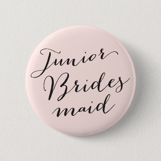 Junior Bridesmaid Script Wedding Brautparty Button (Vorderseite)