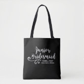 Junior Bridesmaid Tote Bag | Fun Chic White Script Tasche (Vorderseite)
