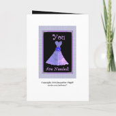 JUNIOR BRIDESMAID Wedding Einladung Pink Gown (Rückseite)