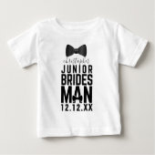 Junior Bridesman Bow Krawatte Brautparty Name Baby T-shirt (Vorderseite)