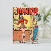 "Junior" Comic Buchungskarte Dankeskarte (Stehend Vorderseite)