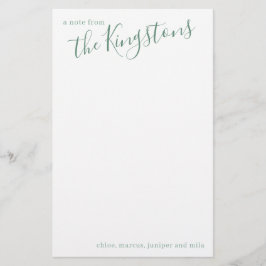 Junior Family Name Script Briefpapier