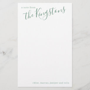 Junior Family Name Script Briefpapier