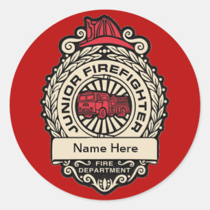 Junior Firefighter-Abzeichen Runder Aufkleber