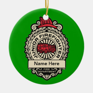 Junior Firefighter's Abzeichen Custom Keramik Ornament