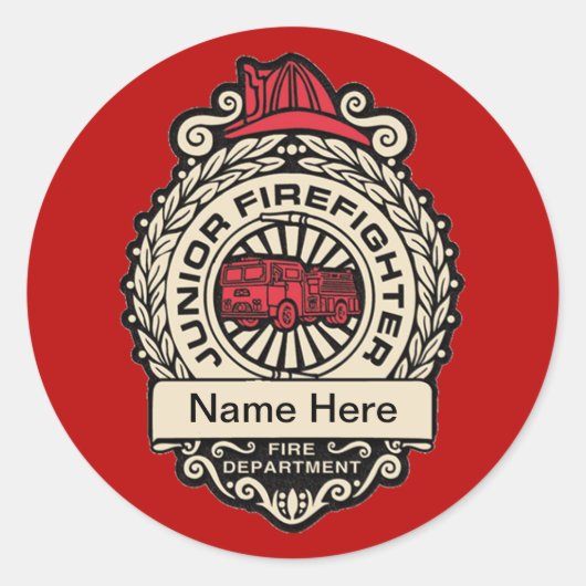 Junior Firefighter's Abzeichen Custom Sticker (Vorderseite)