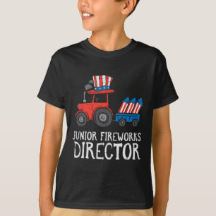 Junior Fireworks Director Traktor 4th July Boys T-Shirt