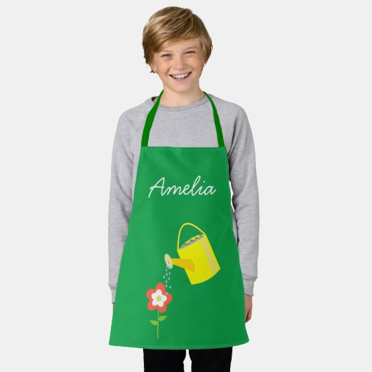 Junior Gärtner Bewässerung können farbenfrohe Kind Schürze (Getragen)