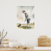 Junior Golfer - Golf Art Print Poster (Küche)