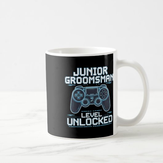 Junior-Groomsman-Ebene freigeschaltet Hochzeitsges Kaffeetasse (Rechts)