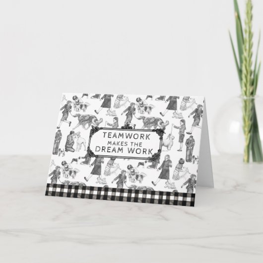 JUNIOR Handlers Dog Schwarze Toile anzeigen Dankeskarte (Vorderseite)