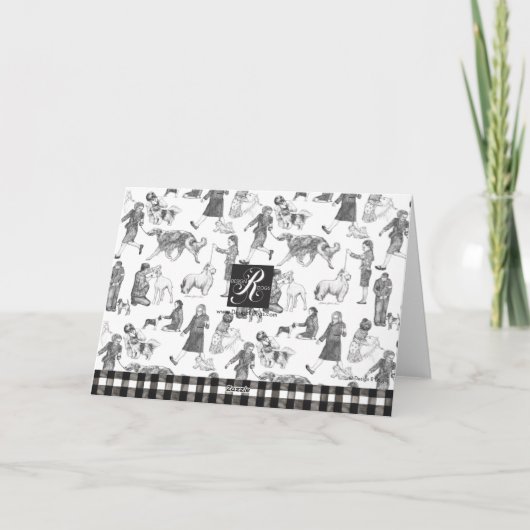 JUNIOR Handlers Dog Schwarze Toile anzeigen Dankeskarte (Rückseite)