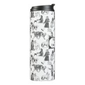 JUNIOR Handlers Dog Schwarze Toile anzeigen Thermosbecher (Nach links gedreht)