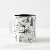 JUNIOR Handlers Dog Schwarze Toile anzeigen Zweifarbige Tasse (Vorderseite Links)