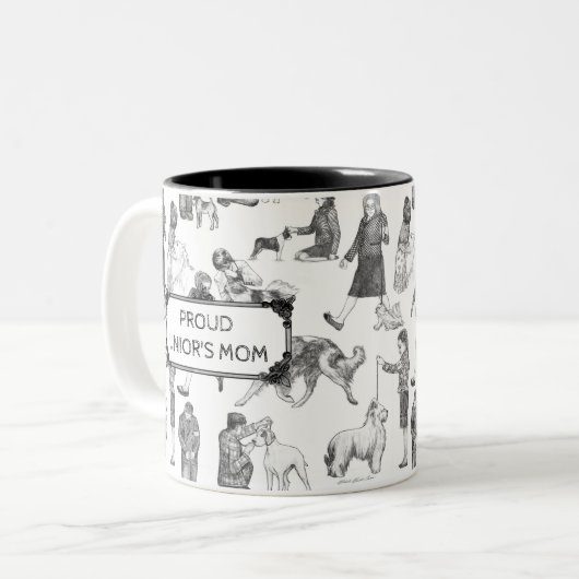 JUNIOR Handlers Dog Schwarze Toile anzeigen Zweifarbige Tasse (Vorderseite Links)