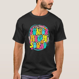 Junior High Squad Retro Groovy Leopard Circle Zurü T-Shirt
