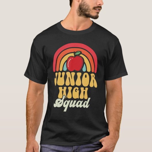 Junior High Squad Teacher Rainbow Back To School_1 T-Shirt (Vorderseite)