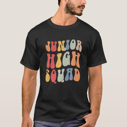 Junior High Squad Teacher Rainbow Back To School P T-Shirt (Vorderseite)