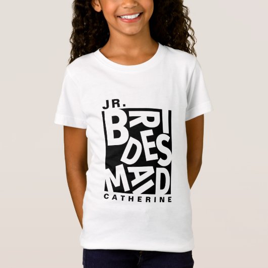 Junior Jr. Bridesmaid, Hochzeitsfeier T-Shirt (Vorderseite)