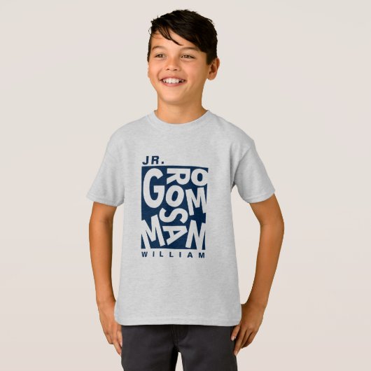 Junior Jr. Trauzeuge, Hochzeitsfeier, Navy Blue T-Shirt (Vorne ganz)