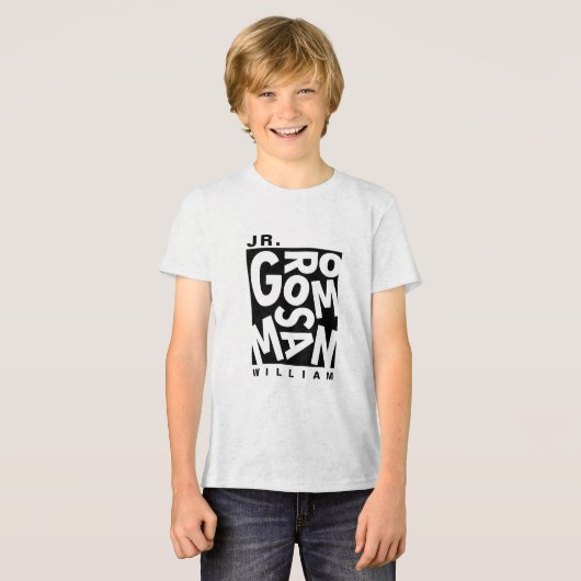 Junior Jr. Trauzeuge, Hochzeitsfeier Tri-Blend Shirt (Vorderseite voll)