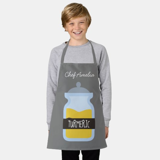 Junior Koch Jar Gewürze tummerfarbene Kinder Schürze (Getragen)