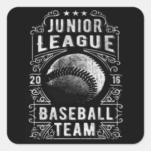 Junior League Bassball Team Quadratischer Aufkleber