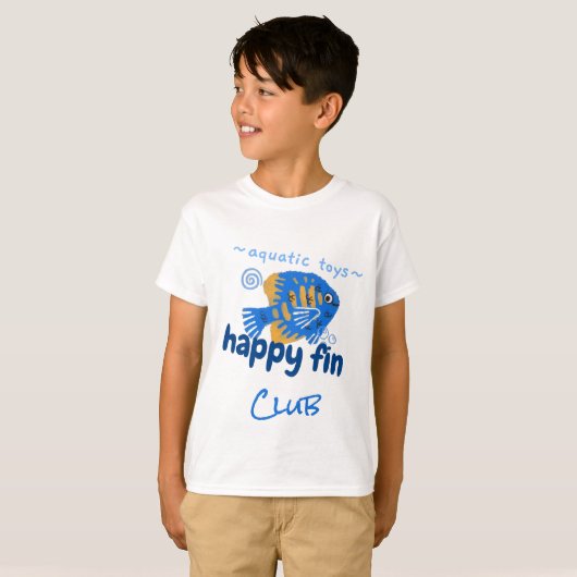 Junior League Blue Happy Fin Illustration T - Shir T-Shirt (Vorne ganz)