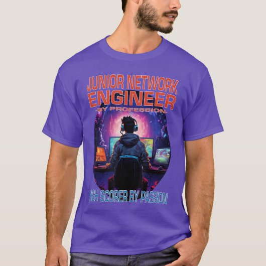Junior Network Engineer Lustiger Gamer Spaß Pun Ga T-Shirt (Vorderseite)