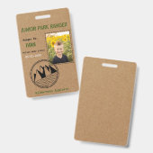 Junior Park Ranger Birthday Party Abzeichen Ausweis (Vorder- & Rückseite)