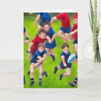 Junior Rugby Action Grußkarte Feiertagskarte