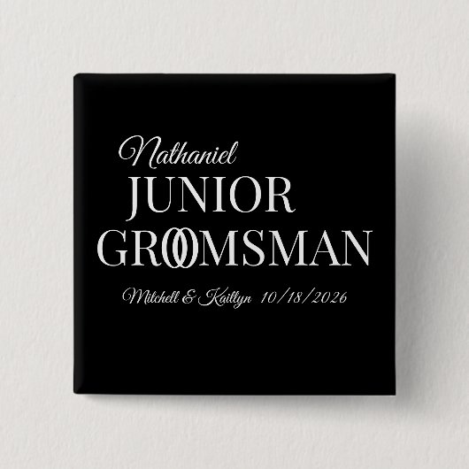 Junior Trauzeuge Wedding Button (Vorderseite)