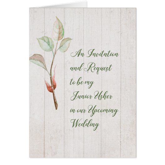 Junior Usher Invitation and Request Imitats Wood (Vorne)