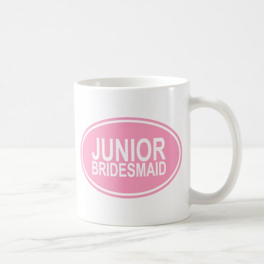 Juniorbrautjungfer, die ovales Rosa Wedding ist Kaffeetasse (Rechts)