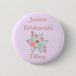 Juniorbrautjungfer mit Blumen Button