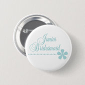 Juniorbrautjungfern-aquamarine Eleganz Button (Vorne & Hinten)