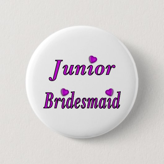 Juniorbrautjungfern-einfach Liebe Button (Vorderseite)