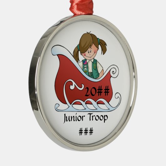 Juniorschlitten brünett silbernes ornament (Rechts)