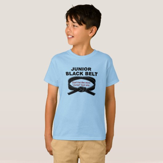 Juniorschwarzer Gürtel 1,1 T-Shirt (Vorne ganz)