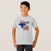 Juniorschwarzer Gürtel 2,1 T-Shirt (Vorne ganz)