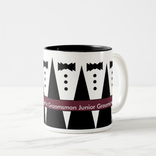 JuniorTrauzeuge-Tasse - Schwarzweiss-Tuxes Zweifarbige Tasse (VorderseiteRechts)