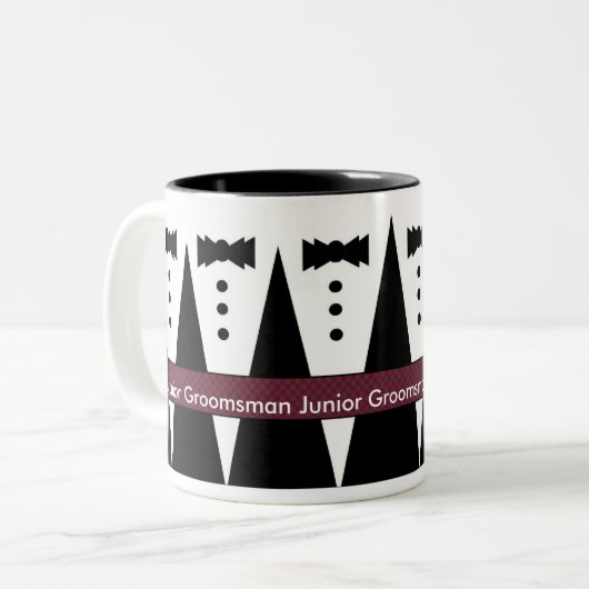 JuniorTrauzeuge-Tasse - Schwarzweiss-Tuxes Zweifarbige Tasse (Vorderseite Links)