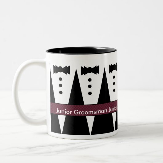 JuniorTrauzeuge-Tasse - Schwarzweiss-Tuxes Zweifarbige Tasse (Links)