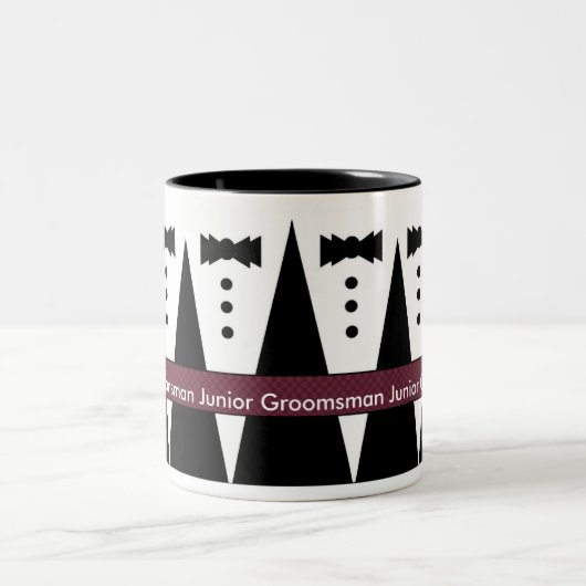 JuniorTrauzeuge-Tasse - Schwarzweiss-Tuxes Zweifarbige Tasse (Mittel)