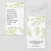 Juniper Branches Visitenkarte (Vorne/Hinten)